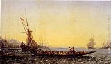 Felix Ziem Canvas Paintings - Harbour In Constantinople
